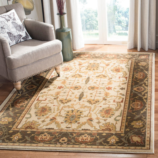 Safavieh Hlm Exquisite Area Rug - Elegant Floral Design With Turkish Craftsmanship For Timeless Home Decor Creme ,Brown Polypropylene Hlm1666-1125-5