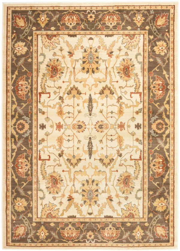 Safavieh Hlm Exquisite Area Rug - Elegant Floral Design With Turkish Craftsmanship For Timeless Home Decor Creme ,Brown Polypropylene Hlm1666-1125-5