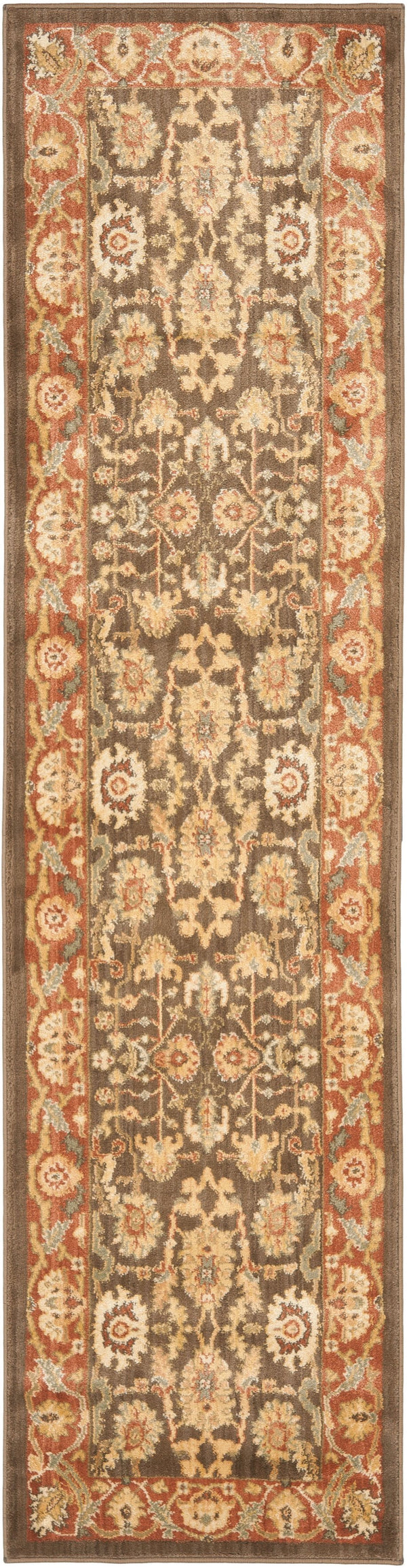 Safavieh Hlm Exquisite Area Rug - Elegant Floral Design With Turkish Craftsmanship For Timeless Home Decor Brown ,Rust Polypropylene Hlm1666-2537-28