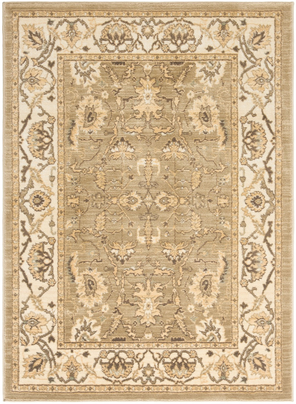 Safavieh Hlm1666 Power Loomed, 288,000 points/sqm, 12mm pile height  Rug Green / Creme HLM1666-5211-4