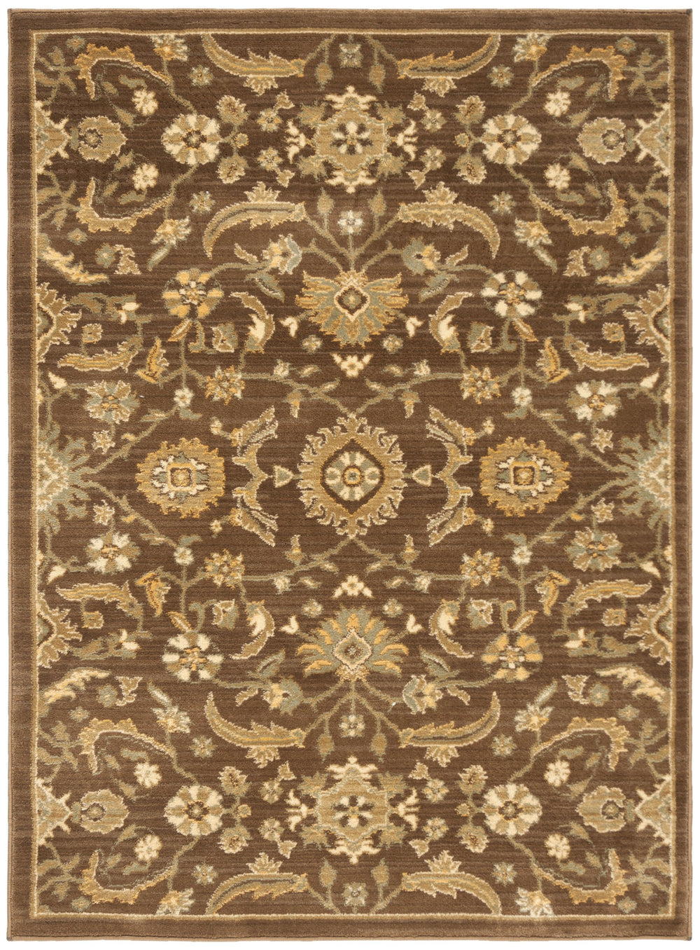 Safavieh Hlm Power-loomed Area Rug 4' X 5'-7" In Brown & Green - Luxurious, Durable, Oeko-tex Certified Design Brown ,Green Polypropylene Hlm1671-2552-4