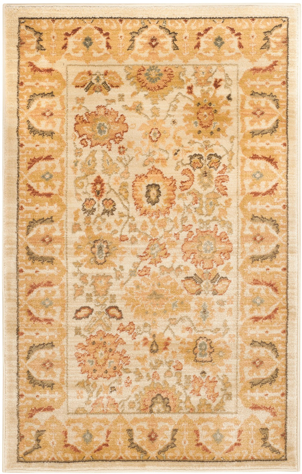 Safavieh Hlm Timeless Elegance Area Rug - Luxurious Traditional Design For Classic Home Decor Harmony Creme ,Brown Polypropylene Hlm1741-1125-10