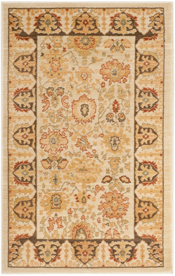 Safavieh Hlm Timeless Elegance Area Rug - Luxurious Traditional Design For Classic Home Decor Harmony Creme ,Brown Polypropylene Hlm1741-1125-10
