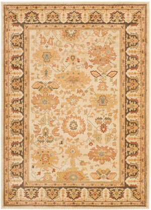 Safavieh Hlm Timeless Elegance Area Rug - Luxurious Traditional Design For Classic Home Decor Harmony Creme ,Brown Polypropylene Hlm1741-1125-10