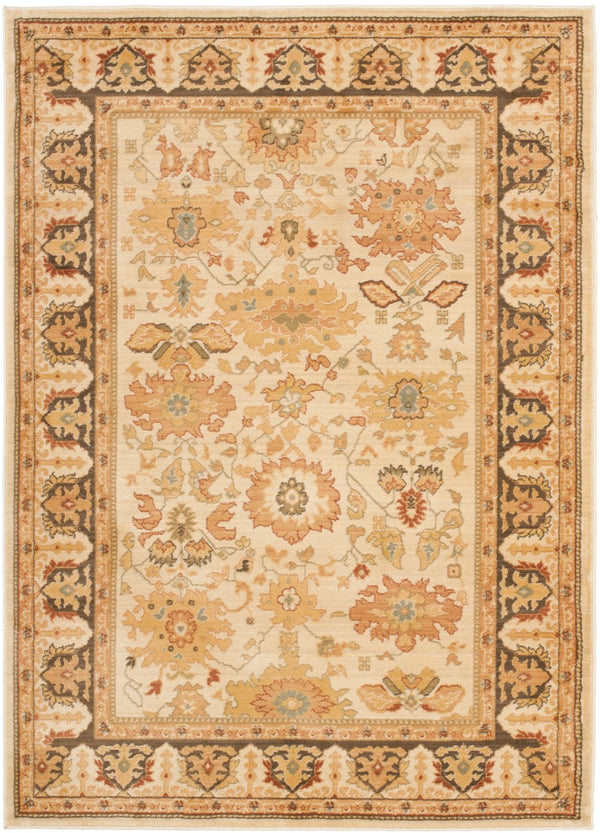 Safavieh Hlm Timeless Elegance Area Rug - Luxurious Traditional Design For Classic Home Decor Harmony Creme ,Brown Polypropylene Hlm1741-1125-10