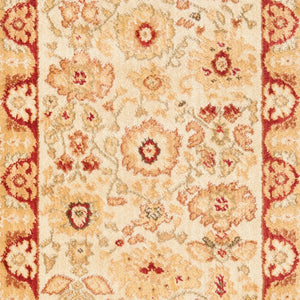 Safavieh Hlm1741 Power Loomed, 288,000 points/sqm, 12mm pile height Rug Creme / Red 2'-3" x 8'