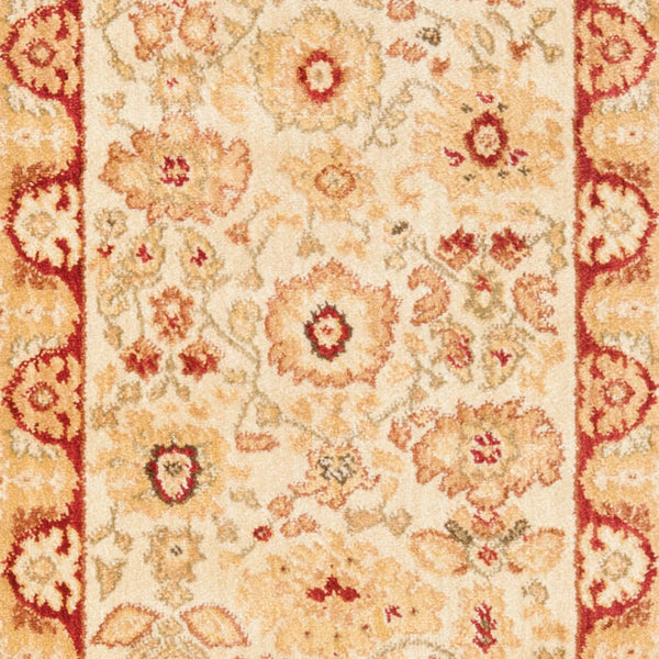 Safavieh Hlm1741 Power Loomed, 288,000 points/sqm, 12mm pile height Rug Creme / Red 2'-3" x 8'