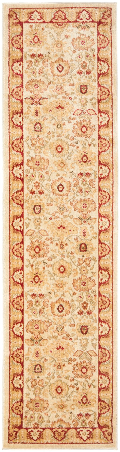 Safavieh Hlm1741 Power Loomed, 288,000 points/sqm, 12mm pile height Rug Creme / Red 2'-3" x 8'