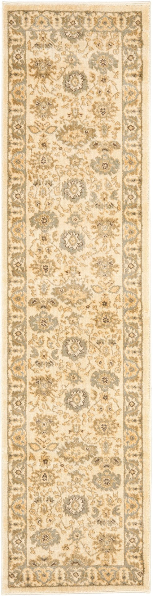 Safavieh Hlm1741 Power Loomed, 288,000 points/sqm, 12mm pile height Rug Cream / Blue 2'-3" x 8'