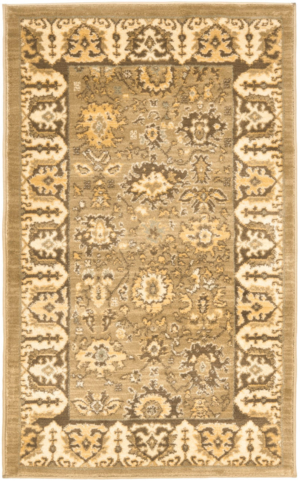 Safavieh Hlm1741 Power Loomed, 288,000 points/sqm, 12mm pile height  Rug Green / Brown HLM1741-5225-24