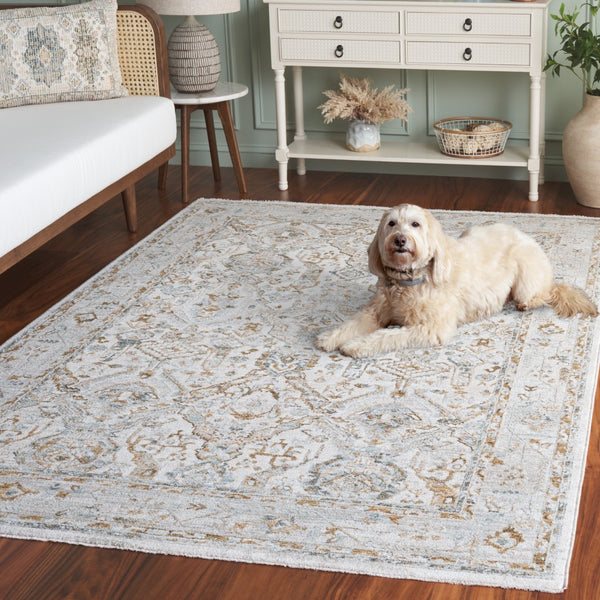 Safavieh Hamilton Area Rug - Elegant Traditional Design In Soft Polyester, Crafted In Turkey For Timeless Style Grey ,Blue Polyester Hlt100f-10