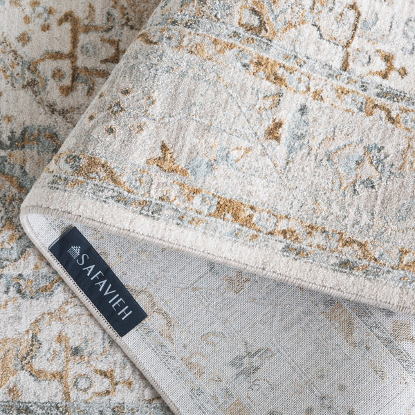 Safavieh Hamilton Area Rug - Elegant Traditional Design In Soft Polyester, Crafted In Turkey For Timeless Style Grey ,Blue Polyester Hlt100f-10