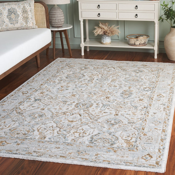 Safavieh Hamilton Area Rug - Elegant Traditional Design In Soft Polyester, Crafted In Turkey For Timeless Style Grey ,Blue Polyester Hlt100f-10