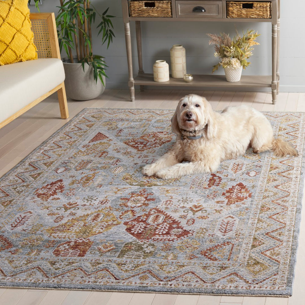 Safavieh Hamilton Exquisite Area Rug – Traditional Elegance With Vibrant Colors For Timeless Home Decor Blue ,Gold Rust Polyester Hlt104m-10