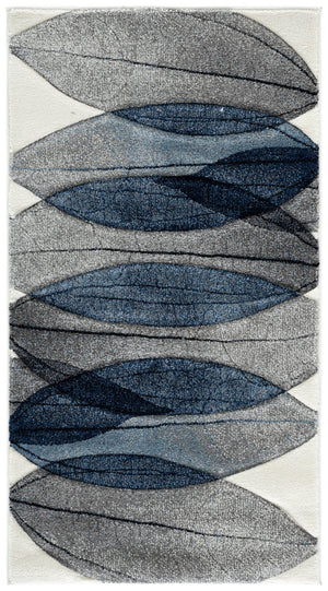 Safavieh Hollywood Abstract Ivory Blue Polypropylene Accent Rug for Entryways and Reading Nooks HLW703B-3