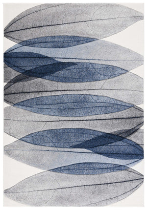 Safavieh Hollywood Abstract Ivory Blue Polypropylene Area Rug Power Loomed for Living Rooms HLW703B-6