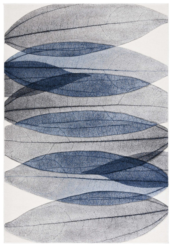 Safavieh Hollywood Abstract Ivory Blue Polypropylene Area Rug Power Loomed for Living Rooms HLW703B-6