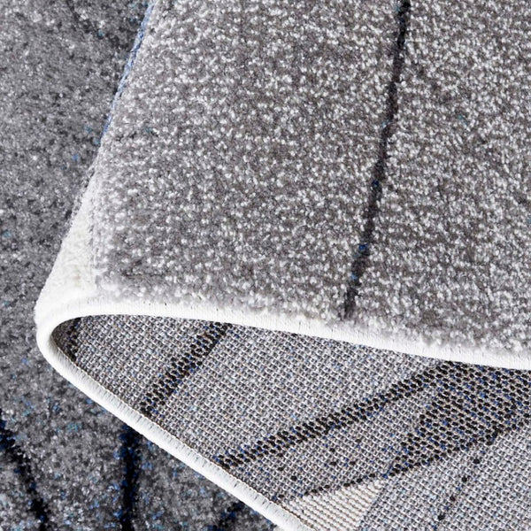 Safavieh Hollywood Abstract Ivory Blue Polypropylene Area Rug Power Loomed for Living Rooms HLW703B-6
