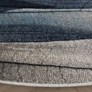 Safavieh Hollywood Round Turkish Polypropylene Area Rug Abstract Ivory Blue Living Room Accent HLW703B-7R