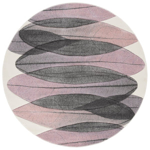 Safavieh Hollywood Abstract Round Rug Power Loomed Turkish Polypropylene for Modern Living Spaces HLW703C-7R