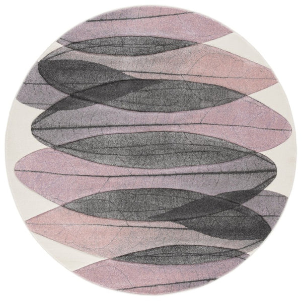 Safavieh Hollywood Abstract Round Rug Power Loomed Turkish Polypropylene for Modern Living Spaces HLW703C-7R