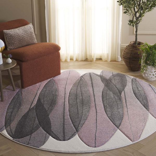Safavieh Hollywood Abstract Round Rug Power Loomed Turkish Polypropylene for Modern Living Spaces HLW703C-7R