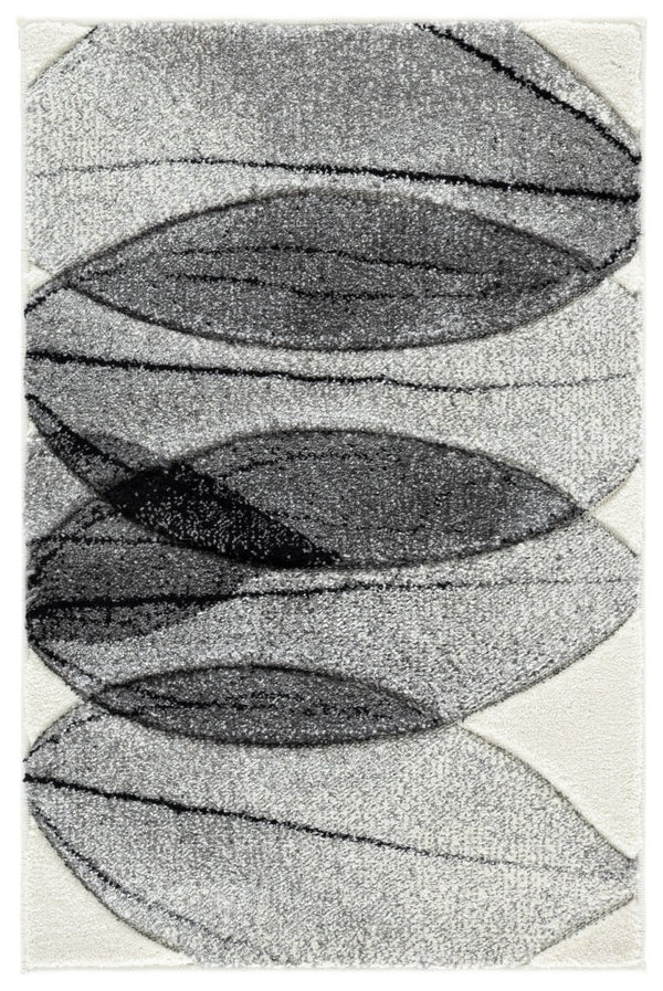 Safavieh Hollywood Abstract Ivory Grey Polypropylene Accent Rug for Entryways and Bedrooms HLW703D-2