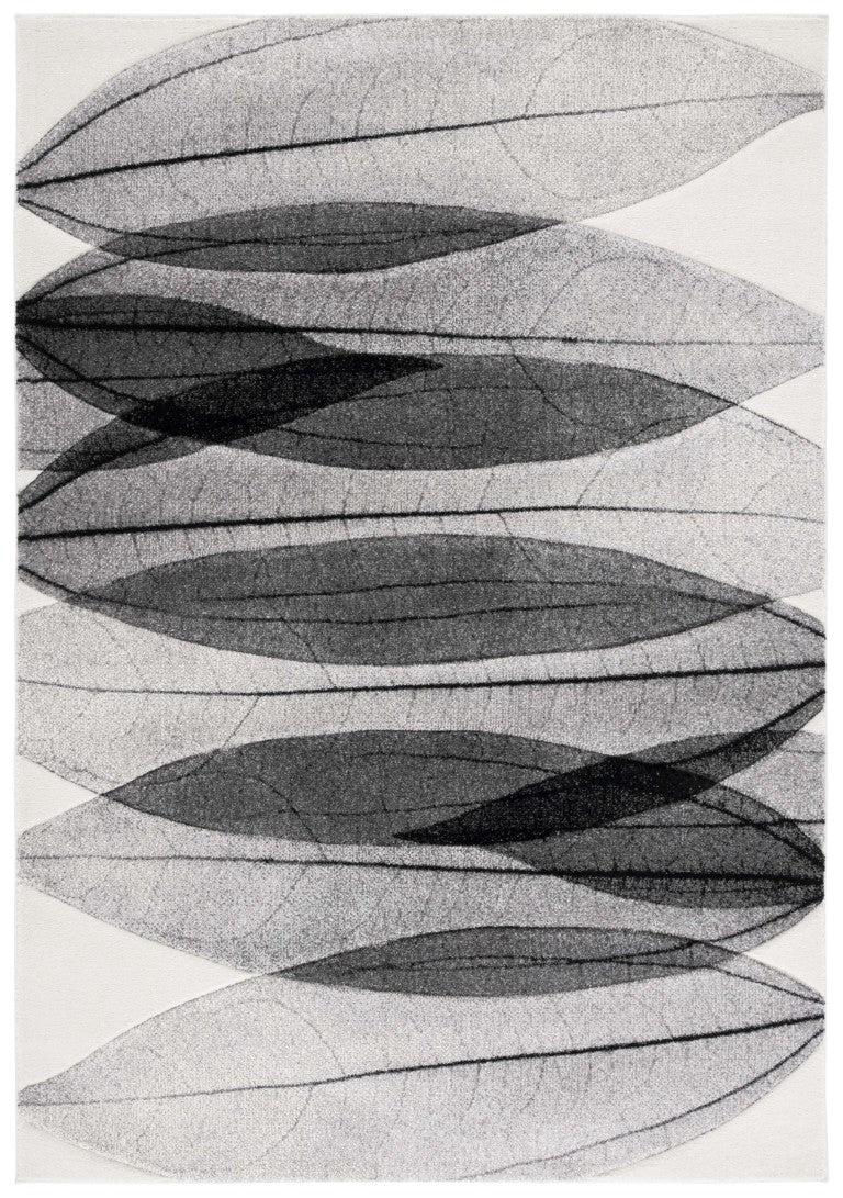 Safavieh Hollywood Abstract Ivory Grey Plush Polypropylene Area Rug for Living Room Decor HLW703D-6