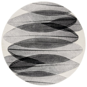 Safavieh Hollywood Abstract Round Polypropylene Rug Ivory Grey Soft Pile Living Room Accent HLW703D-7R