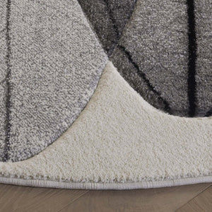 Safavieh Hollywood Abstract Round Polypropylene Rug Ivory Grey Soft Pile Living Room Accent HLW703D-7R