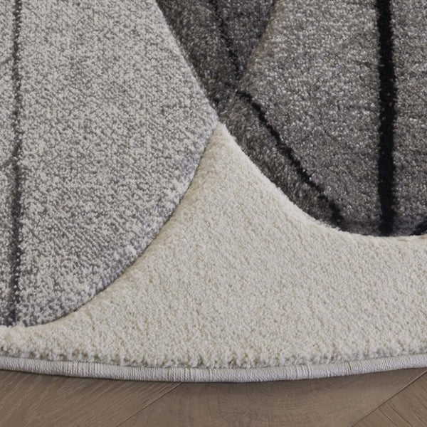 Safavieh Hollywood Abstract Round Polypropylene Rug Ivory Grey Soft Pile Living Room Accent HLW703D-7R