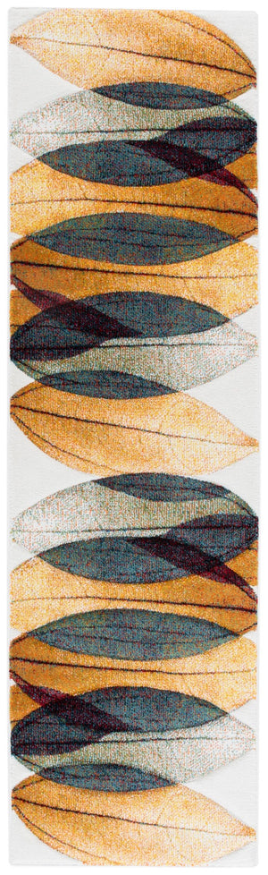 Safavieh Hollywood Modern Gold And Blue Area Rug - Luxurious Contemporary Design For Elegant Spaces Gold ,Blue Polypropylene Hlw703e-9