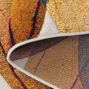 Safavieh Hollywood Modern Gold And Blue Area Rug - Luxurious Contemporary Design For Elegant Spaces Gold ,Blue Polypropylene Hlw703e-9