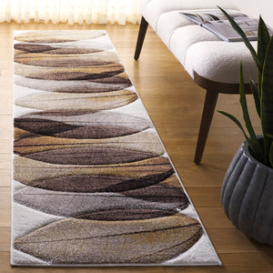 Safavieh Hollywood Modern Gold And Blue Area Rug - Luxurious Contemporary Design For Elegant Spaces Brown ,Grey Polypropylene Hlw703t-4