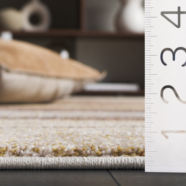 Safavieh Hollywood Exquisite Modern Area Rug In Gold And Blue With Abstract Leaf Design For Elegant Spaces Brown ,Grey Polypropylene Hlw703t-5