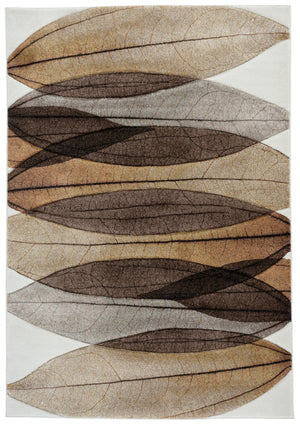 Safavieh Hollywood Exquisite Modern Area Rug In Gold And Blue With Abstract Leaf Design For Elegant Spaces Brown ,Grey Polypropylene Hlw703t-5