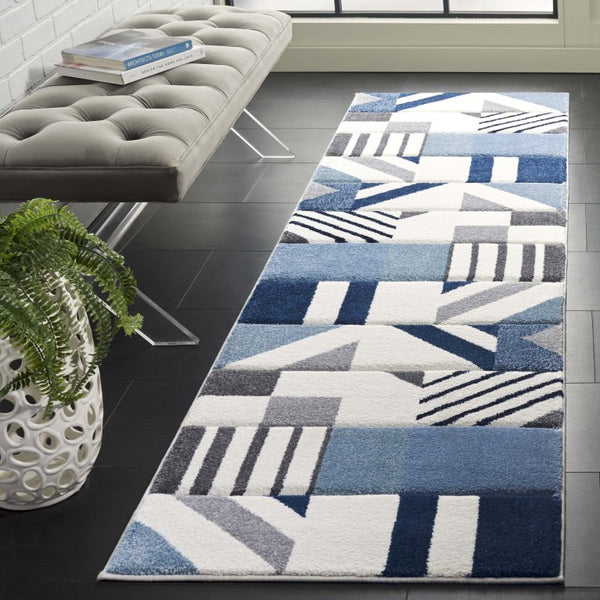Safavieh Hollywood Geometric Runner Rug Power Loomed Polypropylene for Hallways and Entryways HLW709A-28