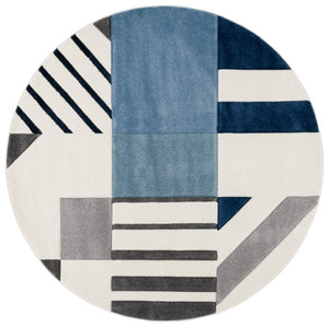 Safavieh Hollywood Geometric Round Area Rug Power Loomed Polypropylene for Living Dining Rooms HLW709A-7R