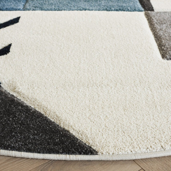 Safavieh Hollywood Geometric Round Area Rug Power Loomed Polypropylene for Living Dining Rooms HLW709A-7R