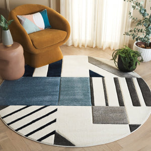 Safavieh Hollywood Geometric Round Area Rug Power Loomed Polypropylene for Living Dining Rooms HLW709A-7R