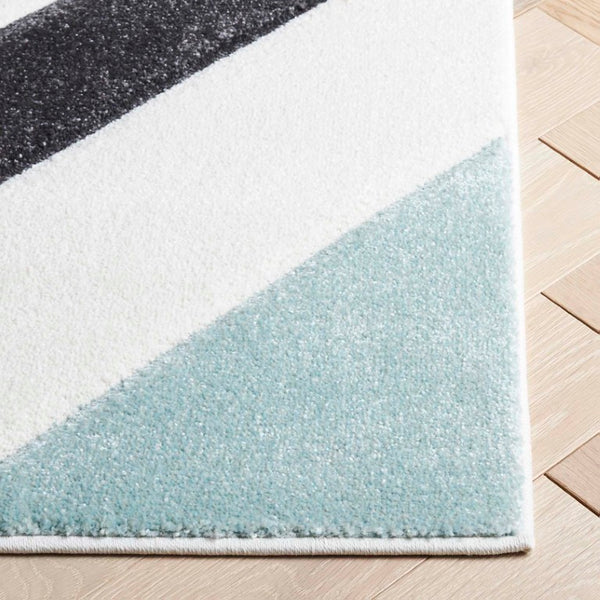 Safavieh Hollywood Geometric Polypropylene Area Rug Ivory Aqua Tones for Modern Living Spaces HLW709C-4