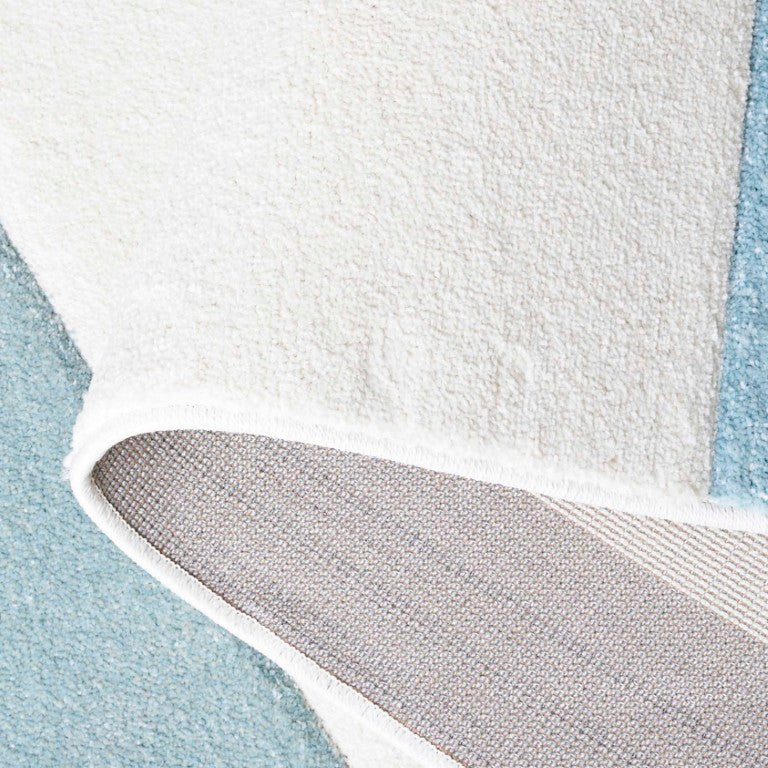 Safavieh Hollywood Power Loomed Polypropylene Area Rug Soft Ivory Aqua Coastal Living Room HLW709C-6