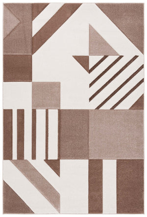 Safavieh Hollywood Geometric Polypropylene Area Rug Turkish Woven Ivory Brown Living Room Accent HLW709E-5