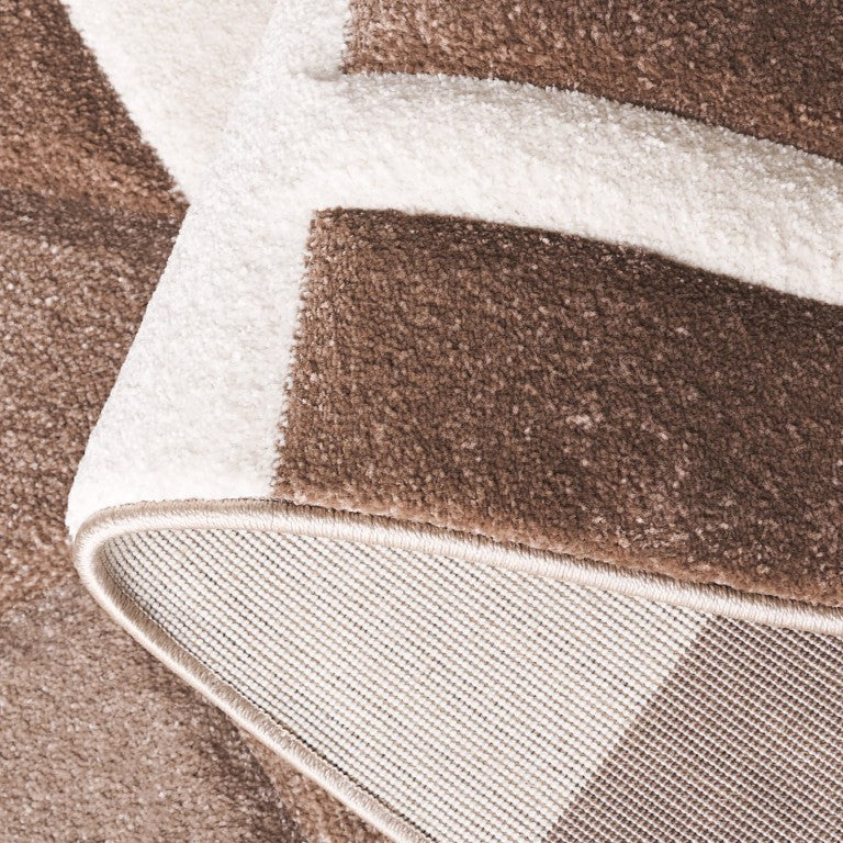 Safavieh Hollywood Geometric Polypropylene Area Rug Turkish Woven Ivory Brown Living Room Accent HLW709E-5