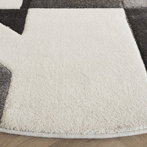 Safavieh Hollywood Geometric Round Polypropylene Rug Power Loomed for Modern Living Spaces HLW709F-7R