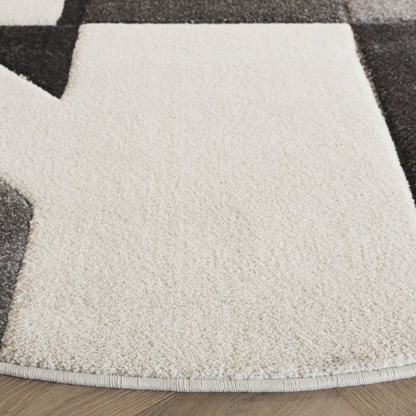 Safavieh Hollywood Geometric Round Polypropylene Rug Power Loomed for Modern Living Spaces HLW709F-7R