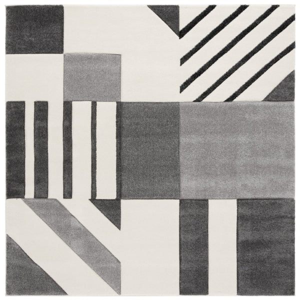 Safavieh Hollywood Square Geometric Indoor Rug Power Loomed Polypropylene Modern Living Room HLW709F-7SQ