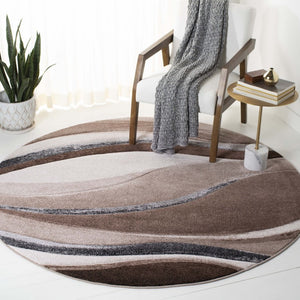 Safavieh Hollywood Sinuous Power-Loomed Polypropylene Runner Rug for Hallway Entryway 9'-0" x 9'-0" (Round) HLW718P-9R
