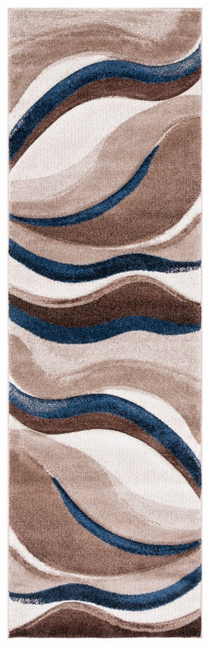 Safavieh Hollywood 766 HLW766 Power Loomed Contemporary Rug Beige / Blue HLW766C-212