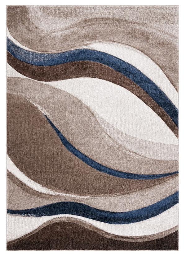 Safavieh Hollywood 766 HLW766 Power Loomed Contemporary Rug Beige / Blue HLW766C-212